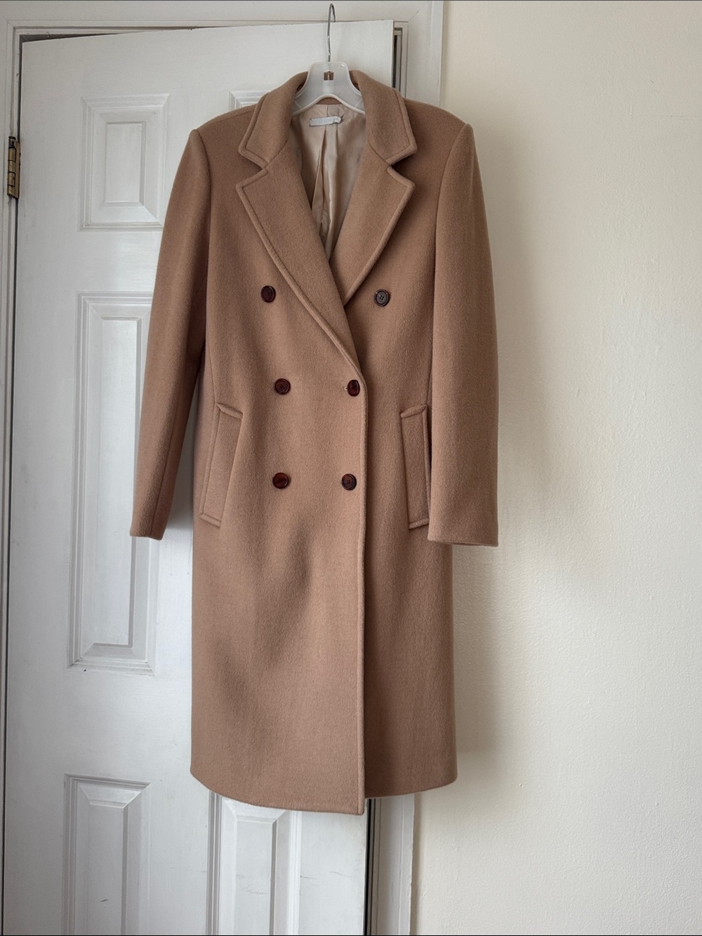 J. McLaughlin Camel Wool Cashmere Double-Breasted Coat S - Picture 2 of 9